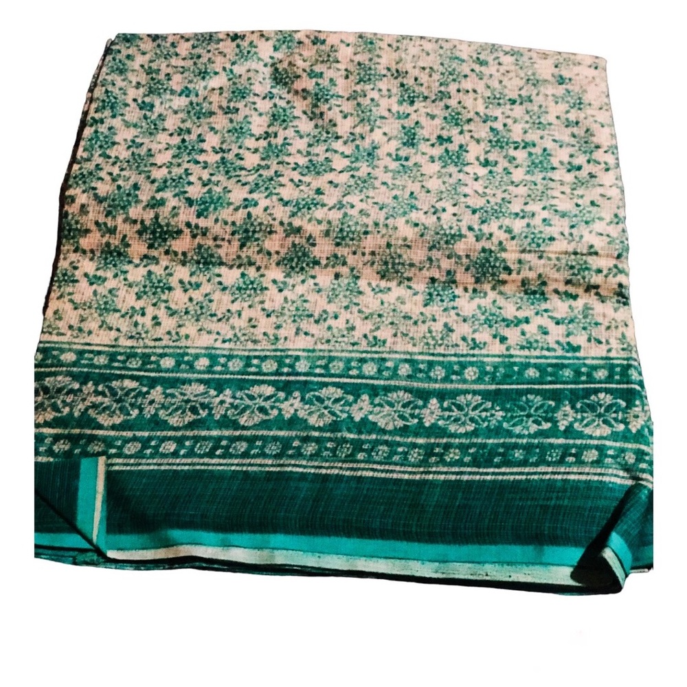 New Simple Floral Netted Cotton Saree